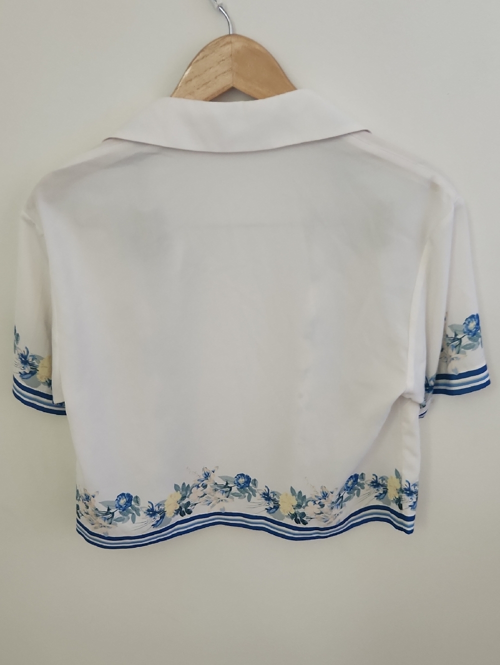 Abercrombie & Fitch Floral Print Striped Cropped Blouse XS - Picture 5 of 5